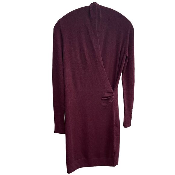 Reitmans Burgandy Wine Dress Faux Wrap Surplice Neckline Midi, Winter, Size XS - Picture 1 of 16